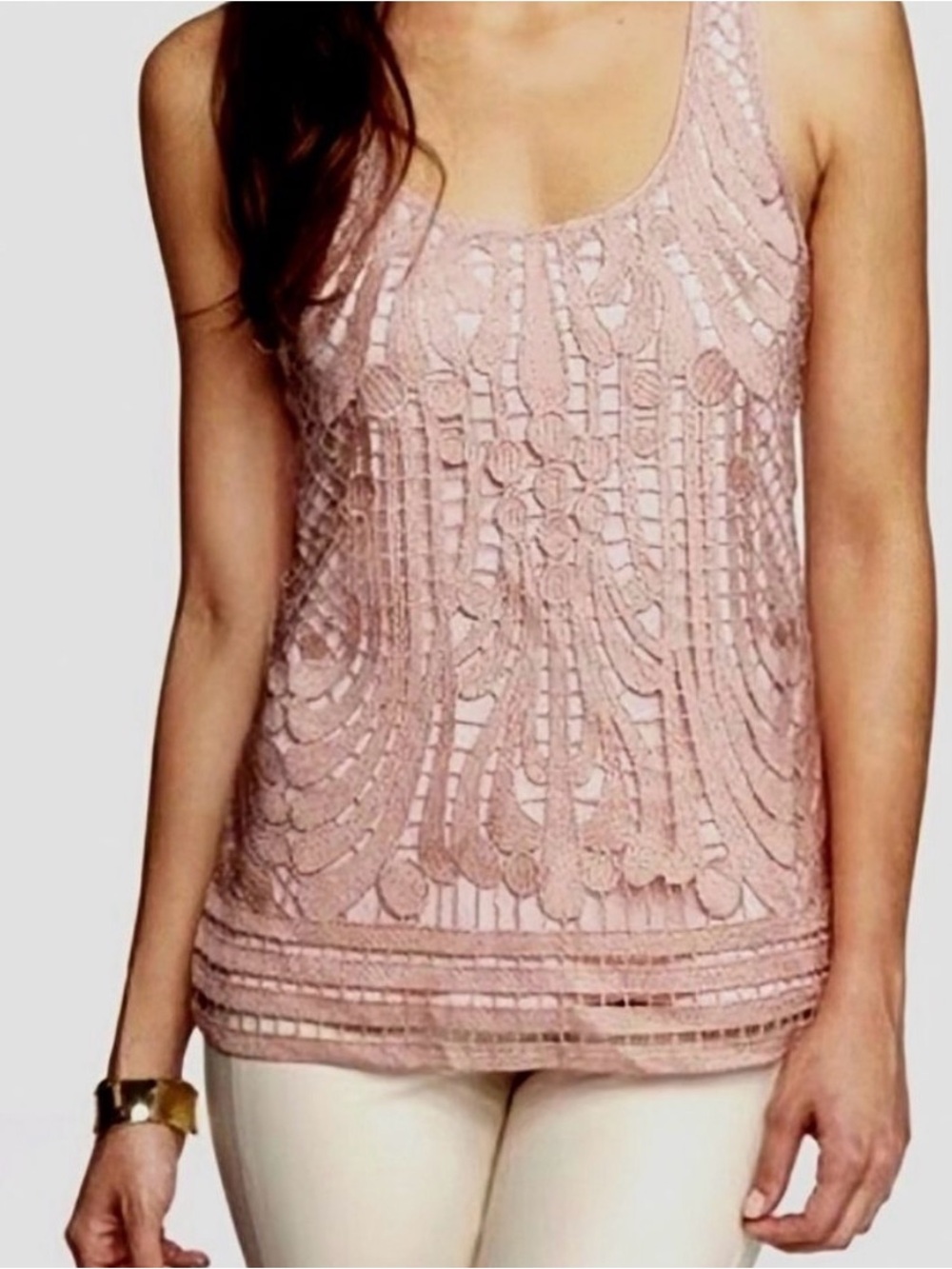 Express Blush Pink Lace Scoop Neck Camisole